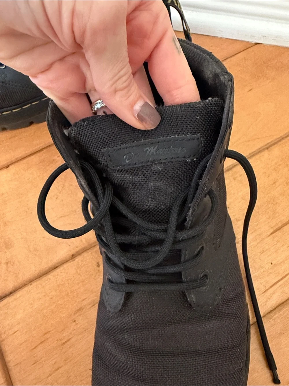 Men's Dr. Martens Black Lace-Up Canvas Boots